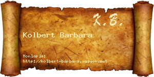 Kolbert Barbara névjegykártya