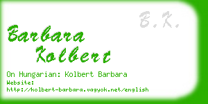 barbara kolbert business card